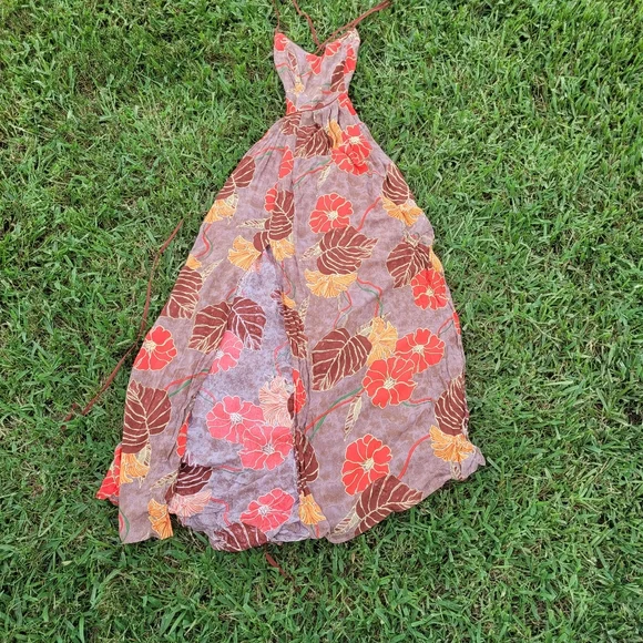 Urban Outfitters Athena Maxi Gauze Dress  P/S floral tropical vacation luau - Picture 9 of 9